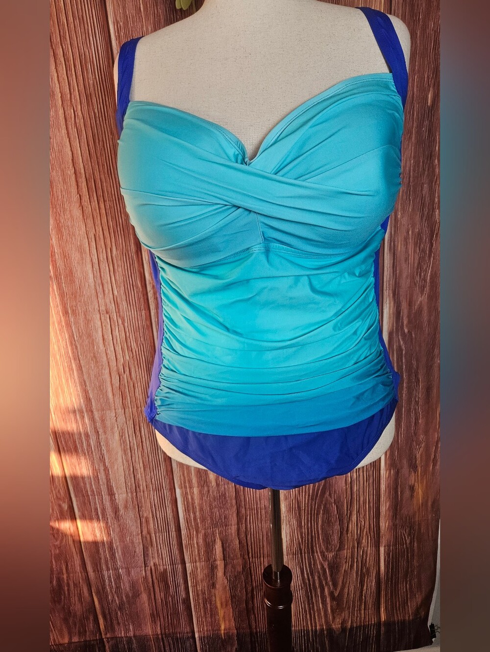 NWT Sonnet Shores Tummy Control Ombre Swimsuit Plus Size 24W